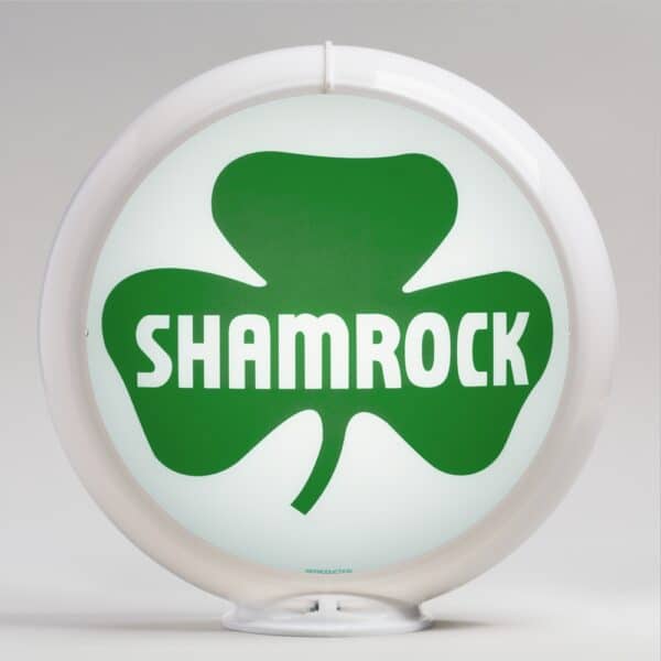 Shamrock 13.5" Gas Pump Globe with white plastic body