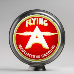 Flying A Associated 15" Gas Pump Globe with unpainted steel body