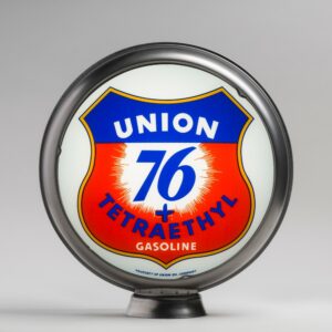 Union 76 + Tetraethyl 15" Gas Pump Globe with unpainted steel body