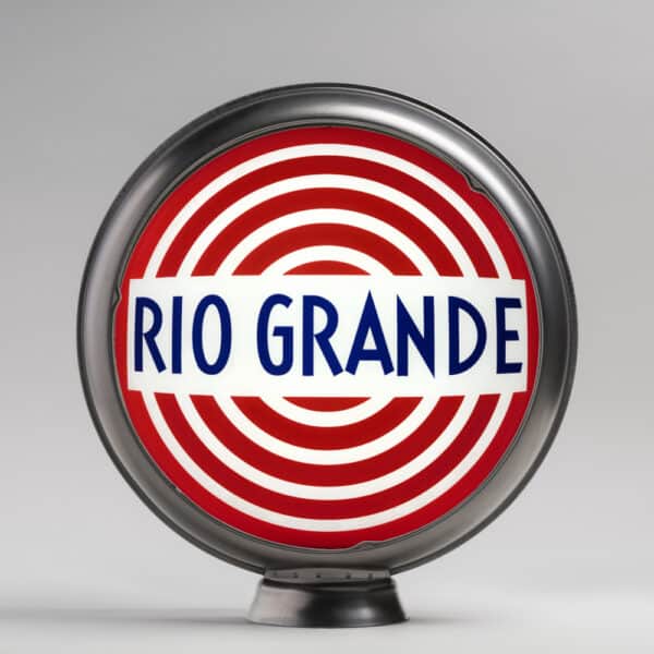 Rio Grande Gasoline 15" Gas Pump Globe in unpainted steel body