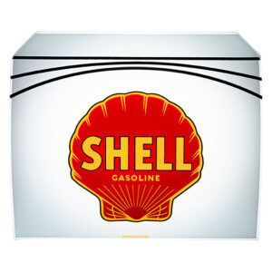 Red Shell Gasoline A-38 Ad Glass