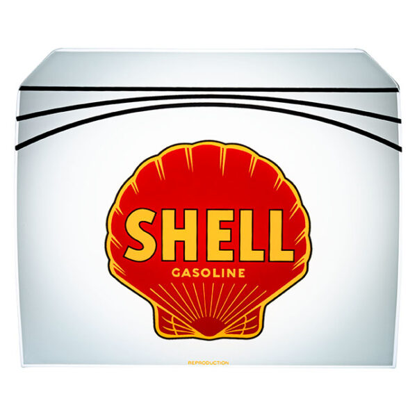 Red Shell Gasoline A-38 Ad Glass