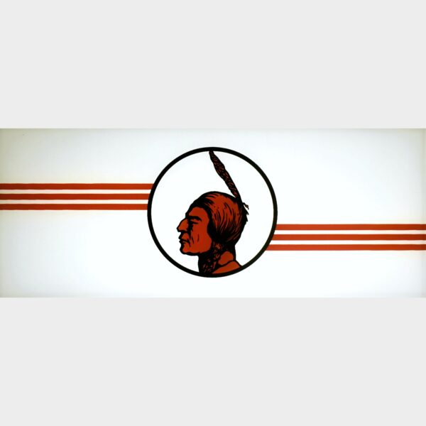Mohawk Indian Head Flat Ad Glass