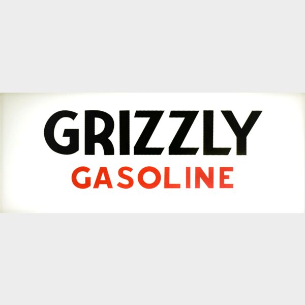 Grizzly Gasoline Flat Ad Glass
