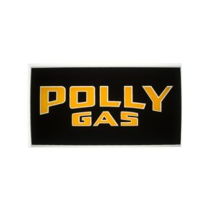 Polly Gas A-62 Ad Glass with vibrant kiln-fired logo, classic curved design, and vintage-inspired detailing for National gas pumps.
