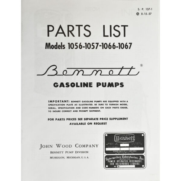 Bennett 1000 Series Parts List