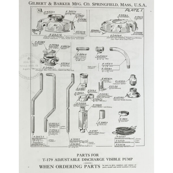 G&B Gilbarco 179 Visible Pump Parts Manual