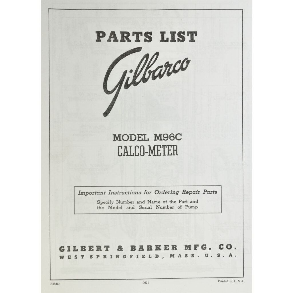 Gilbarco 96C Parts Manual Vic's 66