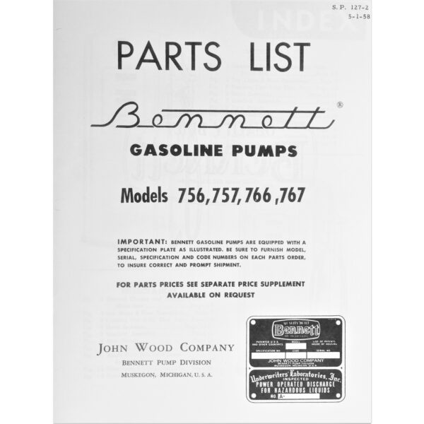 Bennett 700 Series Parts List