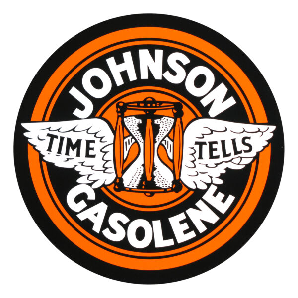 Johnson Gasolene Round Vinyl Decal - 12", 9"