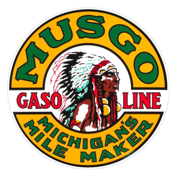 Musgo Gasoline 12" Round Vinyl Decal