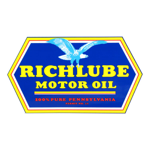Richfield Richlube Vinyl Decal - 14"x8.25", 12"x7", 9"x5", 3.25"x1.875"
