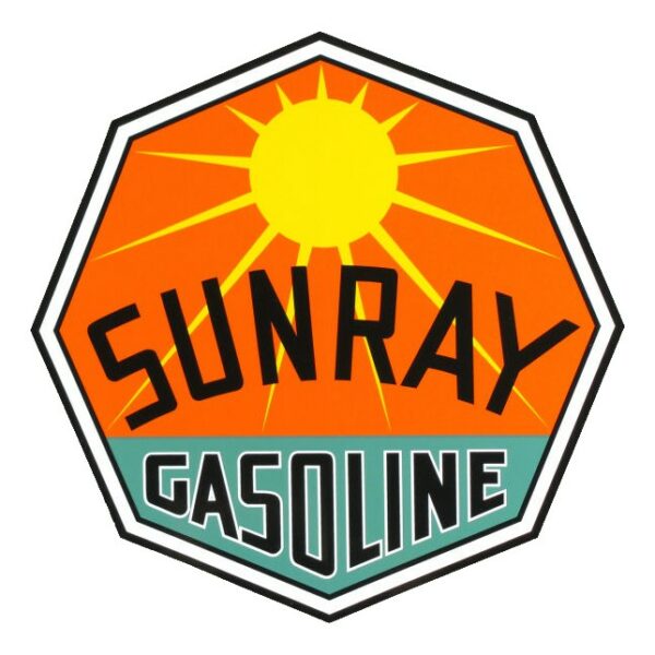 Sunray Gasoline Vinyl Decal - 12", 6"