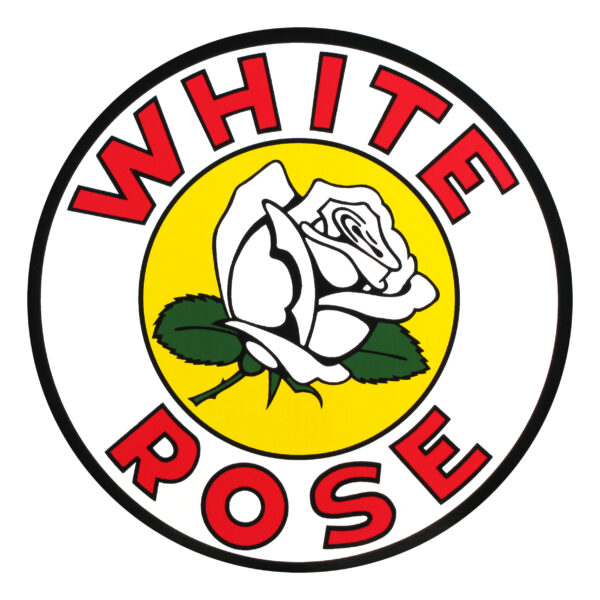 White Rose Flower Round Vinyl Decal