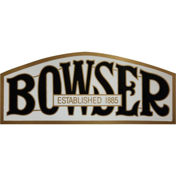Bowser Mylar Gas Pump 6" x 2.5" Vinyl Decal - Gold