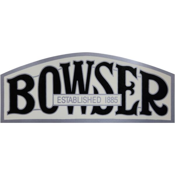 Bowser Mylar Gas Pump 6" x 2.5" Vinyl Decal - Silver