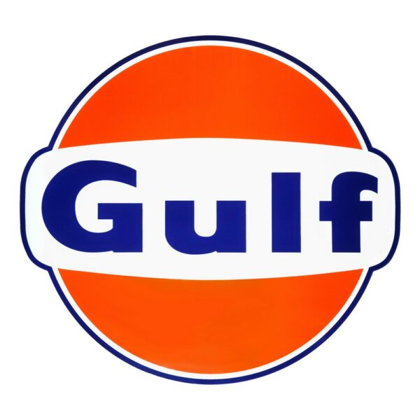 Gulf 1960's Logo 11" H x 12" W Die Cut Vinyl Decal