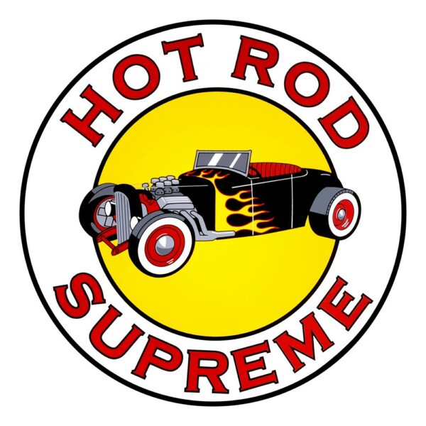 Hot Rod Supreme 12" Round Vinyl Decal