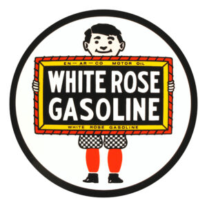 White Rose Boy Round Vinyl Decal
