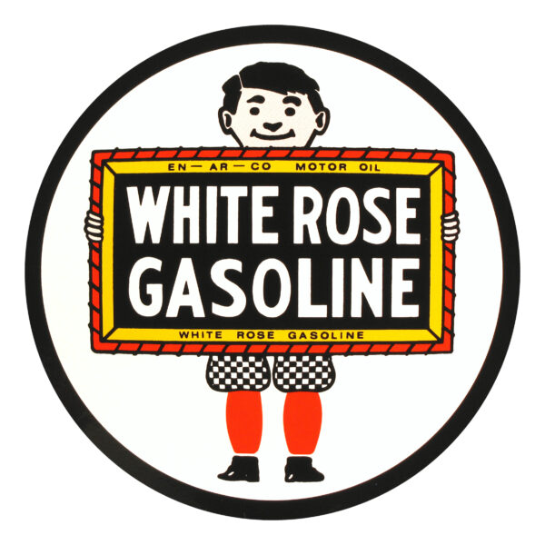 White Rose Boy Round Vinyl Decal