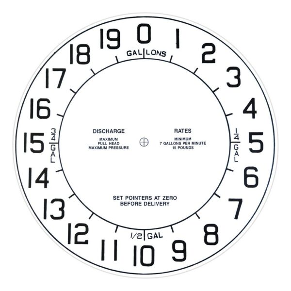 Universal Clock Face Gas Pump Repair Decal 10" Round