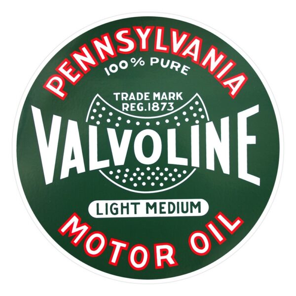 Valvoline (Green) Round Vinyl Decal - 12", 9", 2"