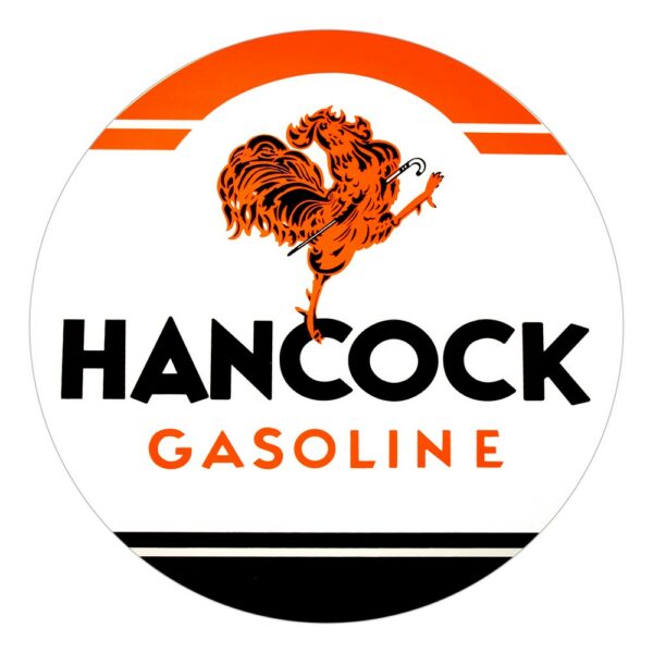 Hancock Gasoline 12" Round Vinyl Decal