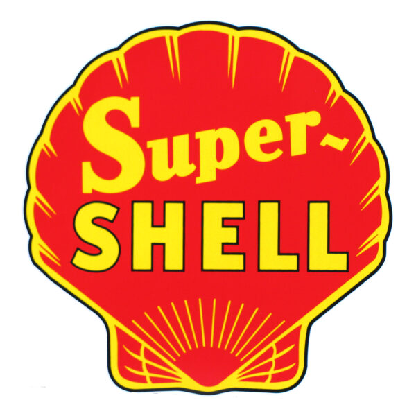 Super Shell Red 12" x 11.75" Die Cut Vinyl Decal