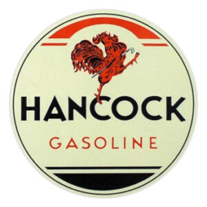 Hancock Gasoline Round Water Transfer Decal - 12.5"