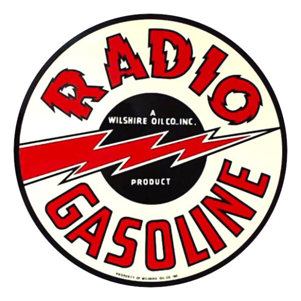 Radio Gasoline Round Water Transfer Decal - 12.25"