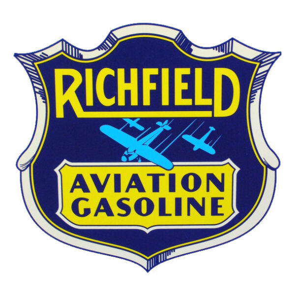 Richfield Aviation Gasoline Water Transfer Decal - 12" x 11"