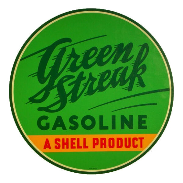 Green Streak A Shell Product Round Water Transfer Decal - 12"