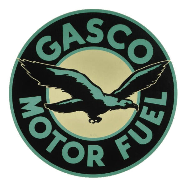 Gasco Motor Fuel Round Water Transfer Decal - 12"