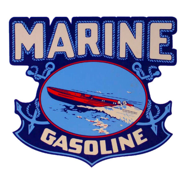 Marine Gasoline Water Transfer Decal - 12" x 10.5"