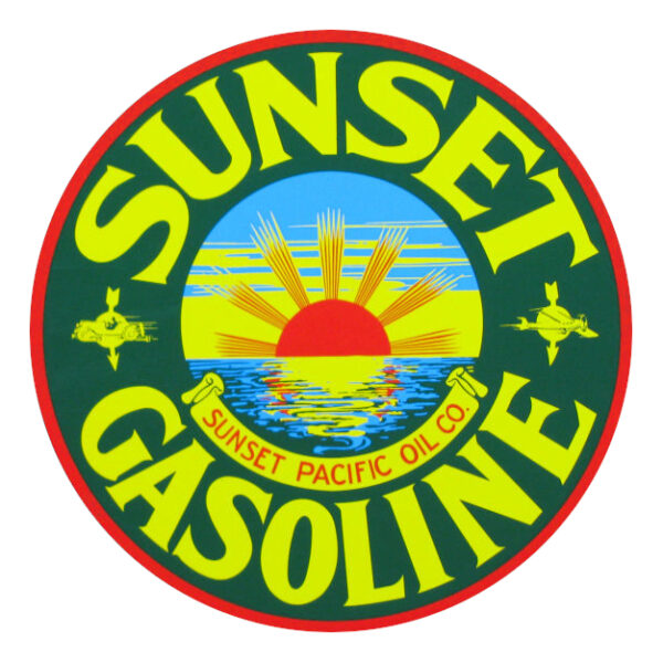 Sunset Gasoline (Blue) Round Water Transfer Decal - 12"