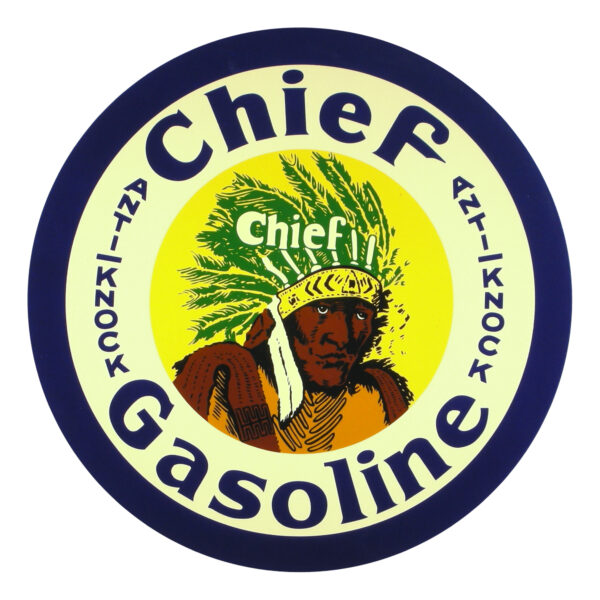 Chief Anti-Knock Gasoline Round Water Transfer Decal - 12"