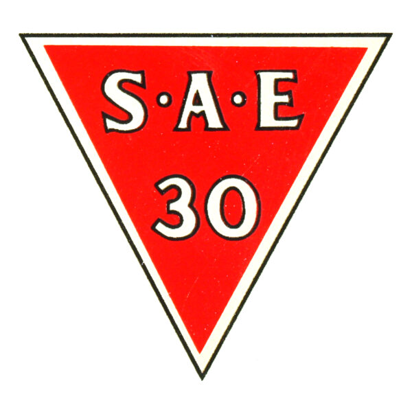 Gilmore SAE 30 Triangle 2" x 2" x 2" Water Transfer Decal