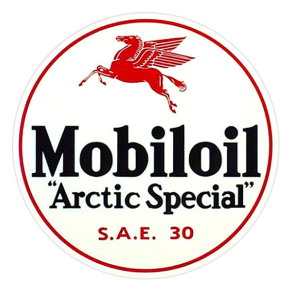 Mobiloil Arctic Special Round Water Transfer Decal - 2", 9"