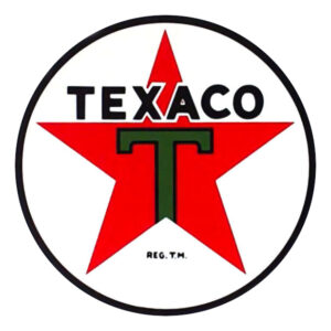 Texaco T Star Round Water Transfer Decal - 12.5", 8.25", 2"