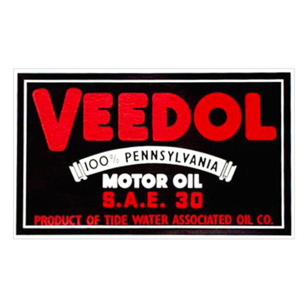 Veedol Oil Water Transfer Decal - 3"x2", 8.25"x5"