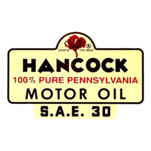 Hancock Motor Oil Water Transfer Decal