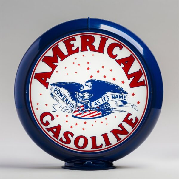 American Powerful Gasoline 13.5" Gas Pump Globe with dark blue plastic body