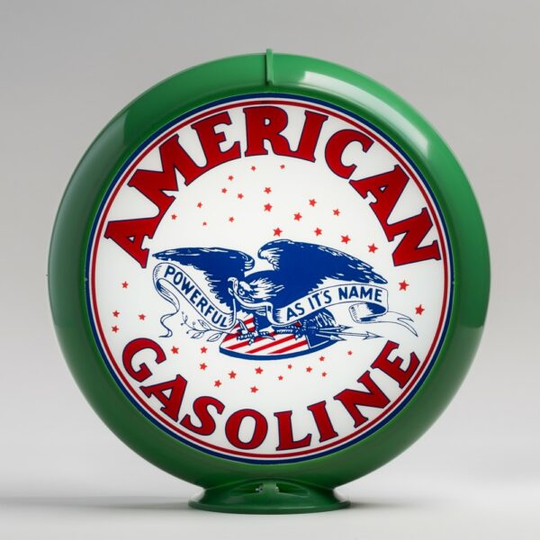 American Powerful Gasoline 13.5" Gas Pump Globe with green plastic body