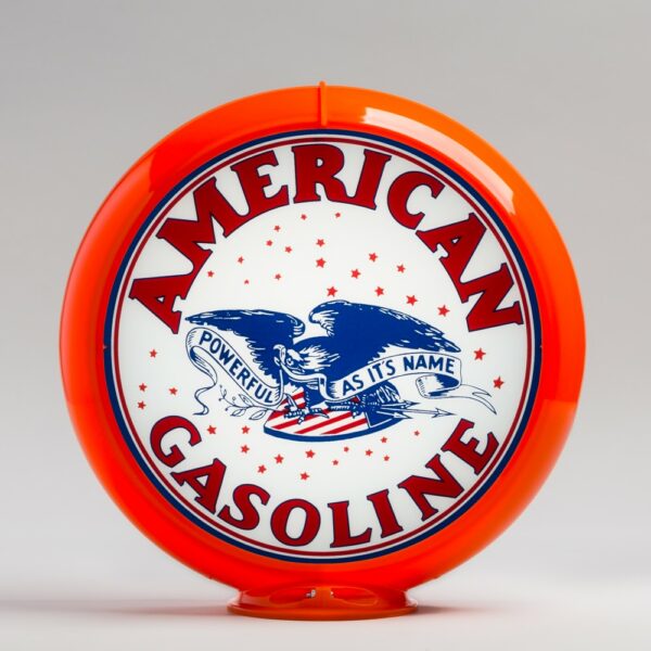 American Powerful Gasoline 13.5" Gas Pump Globe with orange plastic body