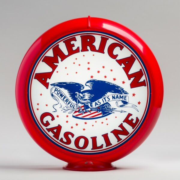 American Powerful Gasoline 13.5" Gas Pump Globe with red plastic body