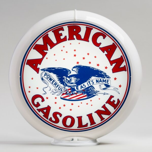 American Powerful Gasoline 13.5" Gas Pump Globe with white plastic body