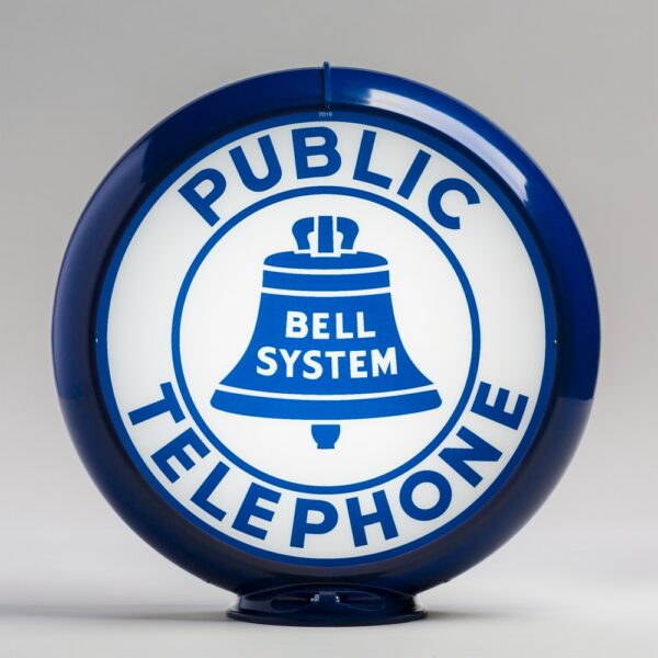 Bell Telephone 13.5" Gas Pump Globe with dark blue plastic body