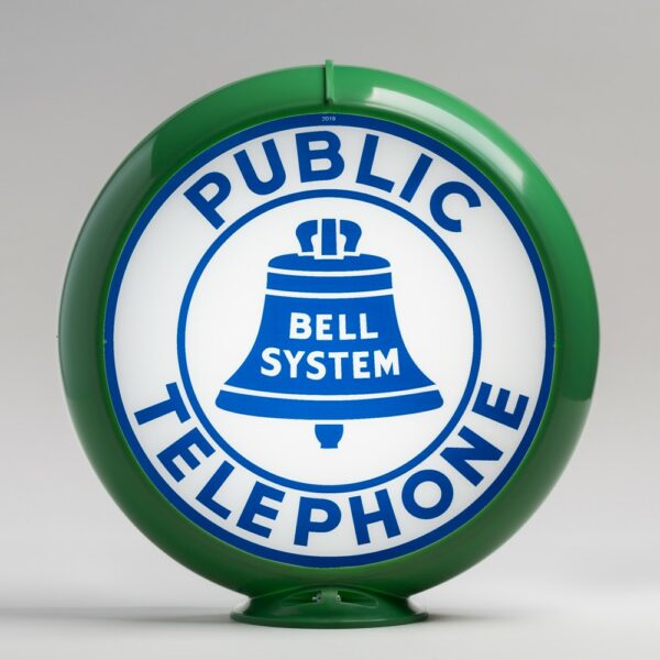 Bell Telephone 13.5" Gas Pump Globe with green plastic body