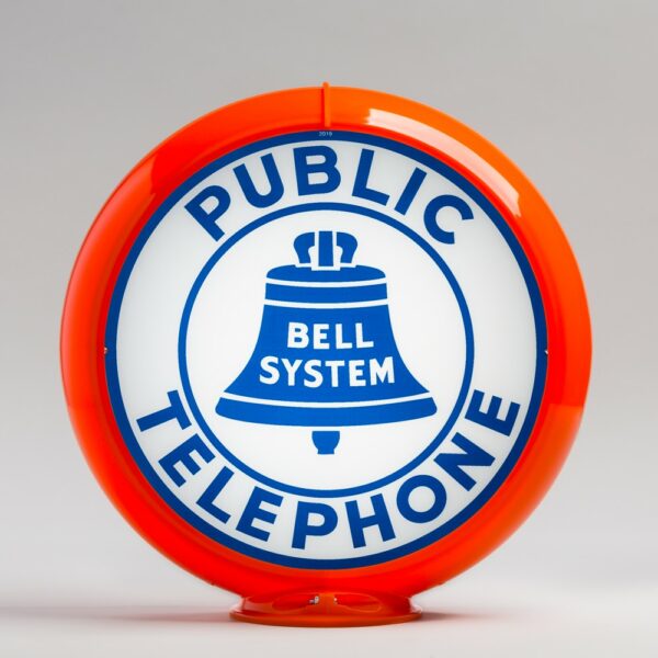 Bell Telephone 13.5" Gas Pump Globe with orange plastic body