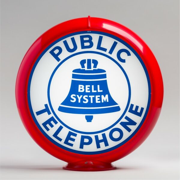 Bell Telephone 13.5" Gas Pump Globe with red plastic body